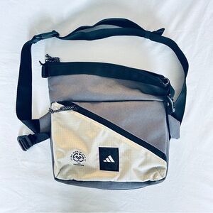 Adidas Black and Cream Men's Messenger Bag
